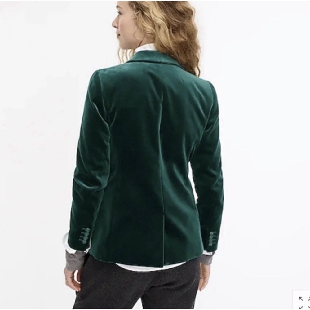 NEW! J.Crew Parke Velvet Blazer Jacket Forest Green SZ 6 - Picture 6 of 13